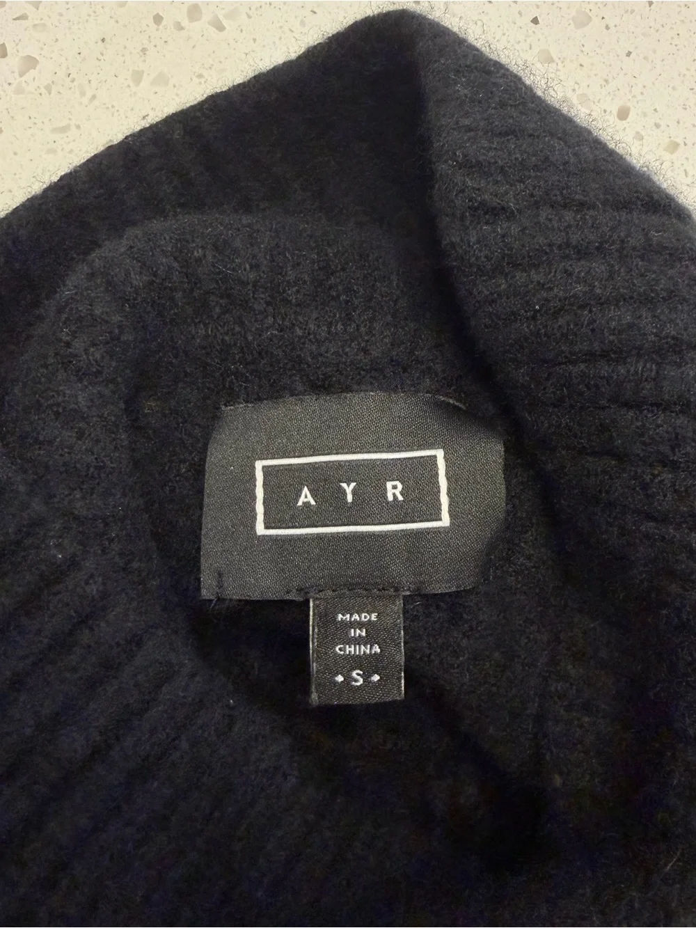 AYR Le Square Black Merino Wool Sweater Small